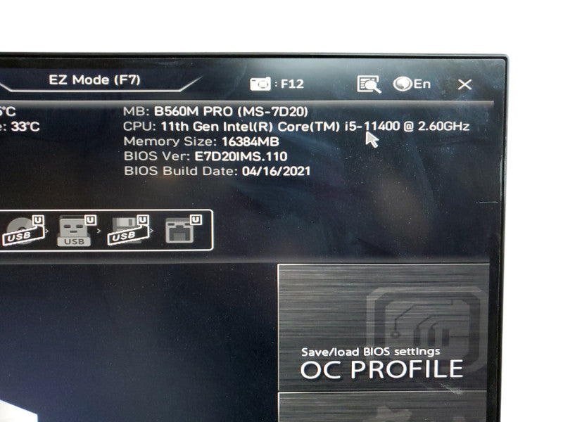 Desktop Custom MSI B560m PRO Core I5-11400 16GB RAM No HDD [READ]