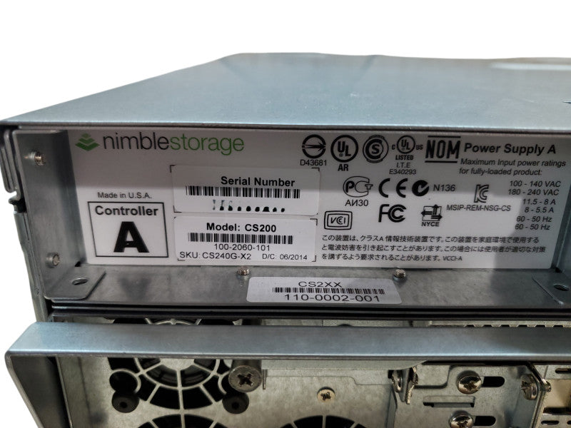 Nimble Storage CS200,400,ES1 | 2x SAS Controllers CS200 16x 3.5" Bays