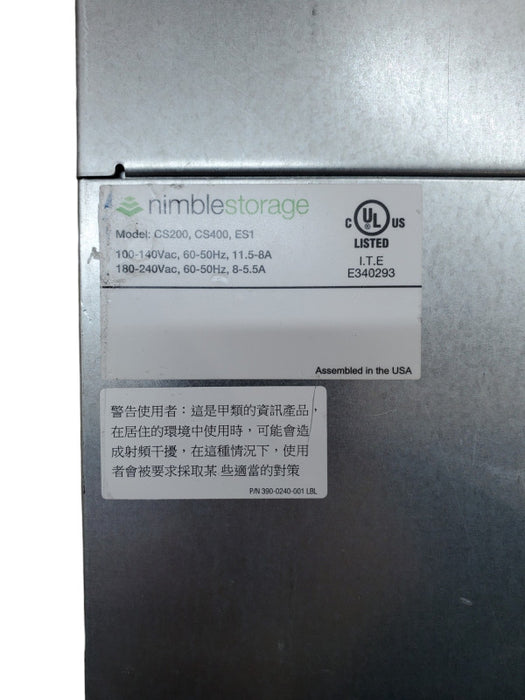 Nimble Storage CS200,400,ES1 | 2x SAS Controllers CS200 16x 3.5" Bays