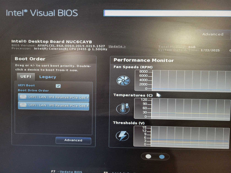 Intel NUC NUC6CAY Mini PC | Celeron J3455 @1.50GHz, 4GB RAM, No HDD/OS !