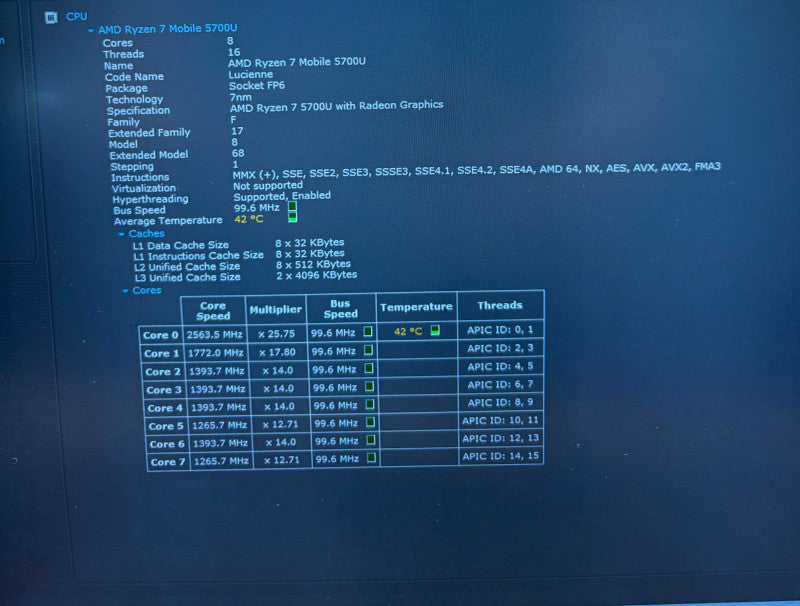 HP Laptop 15 AMD Ryzen 7 5700@1.8GHz 16GB RAM 256GB SSD READ  Lap200