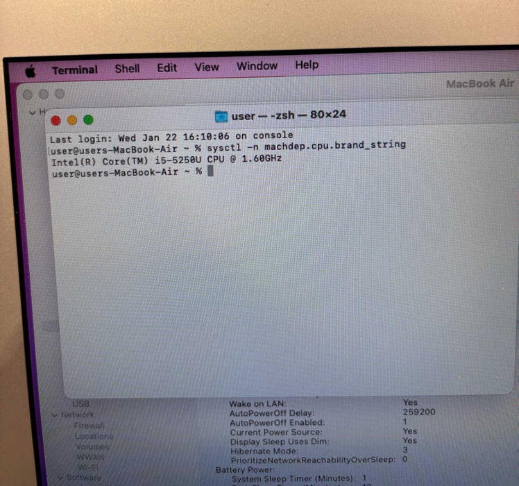 Apple MacBook Air 13" Early 2015 i5-5250U 4GB 256SSD No Power Adapter READ!
