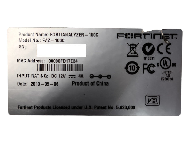 FORTINET FortiAnalyzer 100C Network Monitoring Device FAZ-100C, READ