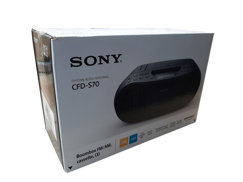 Sony Boombox, FM/AM, Cassette, CD, CFD-S70, Mega Bass - Enhance Bass Sound