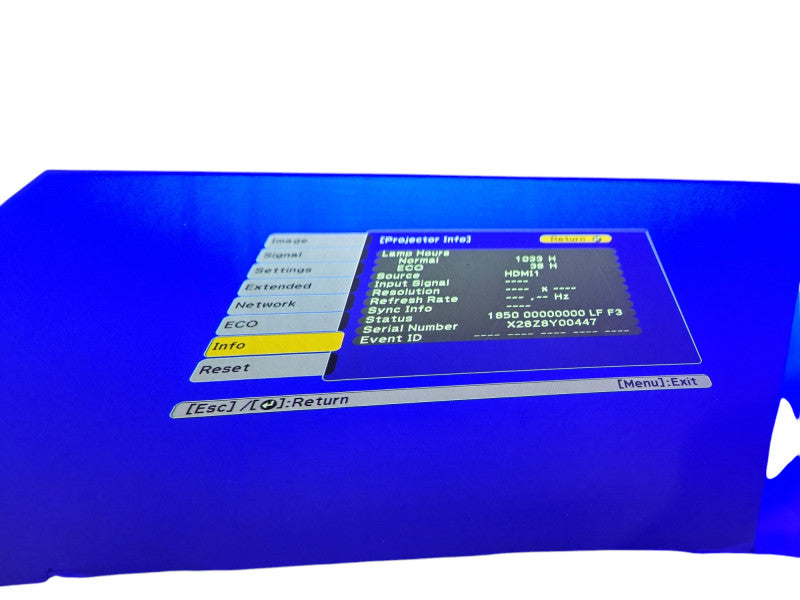 Epson BrightLink 685Wi Ultra Short Throw Projector 1033 Lamp Hours !