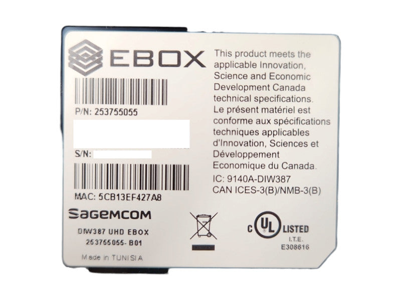 EBOX DIW387 Android Box, NO REMOTE