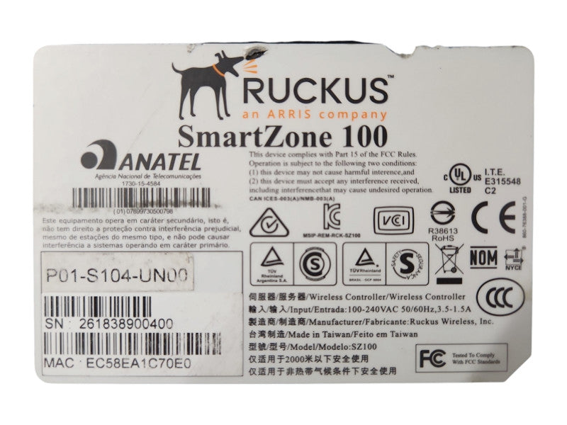 Ruckus SmartZone 104 P01-S104-UN00 AP Management Controller, READ