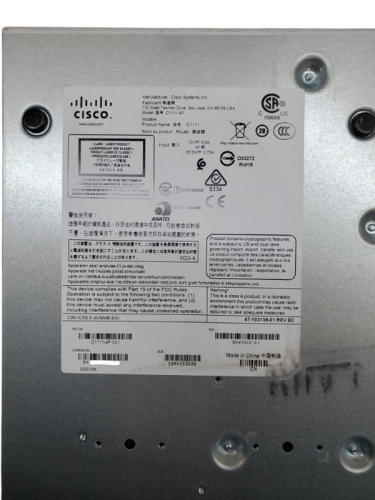 Cisco ISR 1100 Series C1111-4P Services Integrated Router