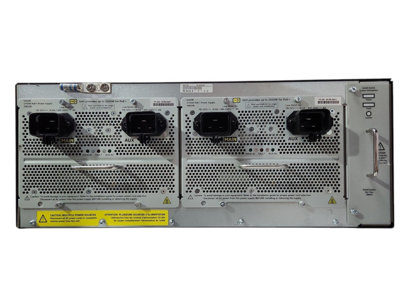 HPE Aruba J9850A 2x Management Module 3x J9986A, 1x J9990A, 2x J9830B PSUs