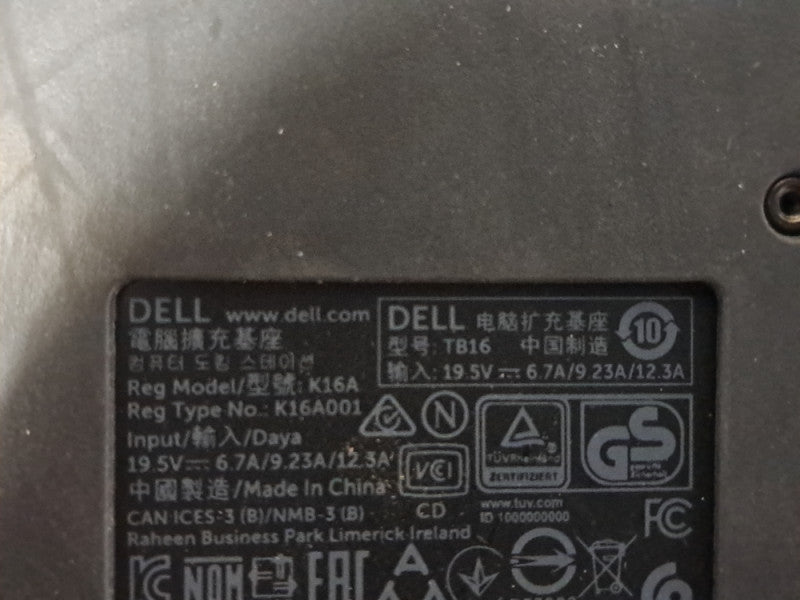 Dell K16A K16A001 USB-C Thunderbolt Docking Station TB16 Q
