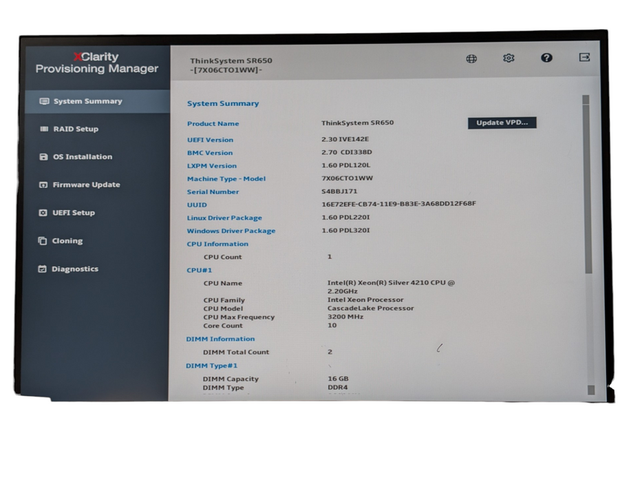 Lenovo ThinkSystem SR650 Intel Xeon SILVER 4210 32GB RAM READ  -