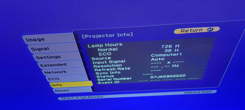 Epson Brightlink 695Wi 3LCD Short-throw Projector 726 Hours, No Remote _