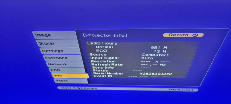 Epson Brightlink 685Wi 3LCD Short-throw Projector 951 Hours, No Remote _