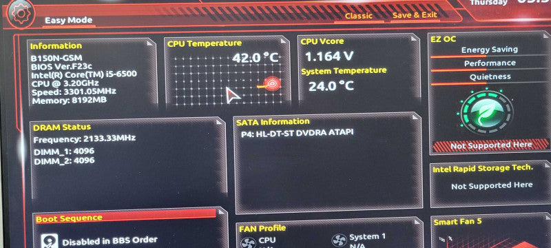 Gigabyte GA-B150N-GSM with Core I5-6500 3.20GHz CPU and 8GB DDR4 RAM, SEE _