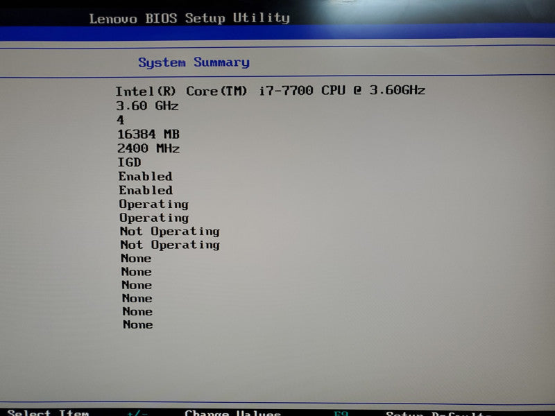 Lenovo ThinkStation p320 SFF i7-7700 @3.60GHz 16GB RAM No HDD