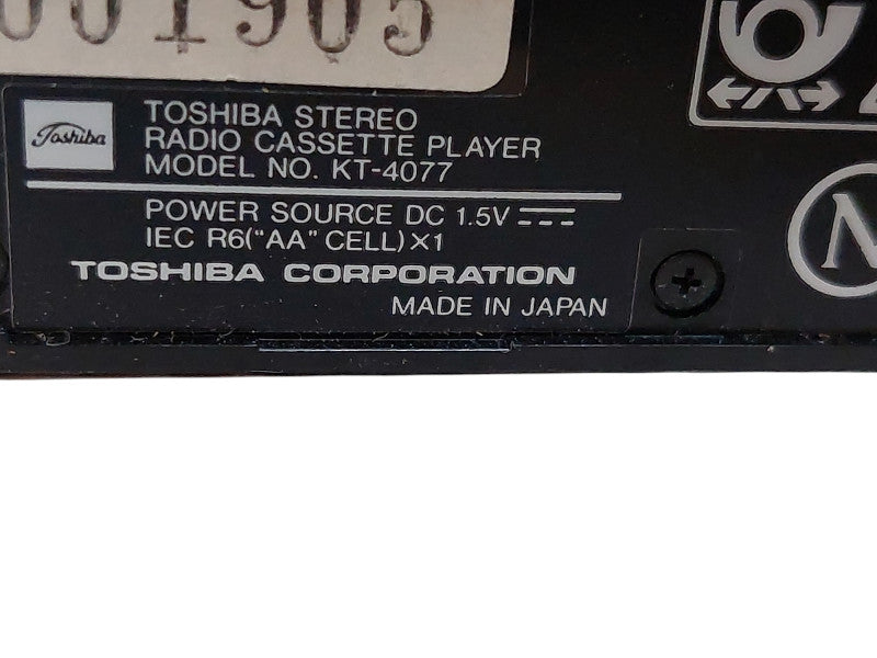 Toshiba AM/FM Stereo Radio Cassette Player IC Logic Operation Model: KT-4077 =