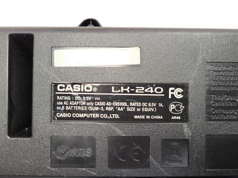 Casio LK-240 Keyboard Light-up Keys No AC/Pedal $