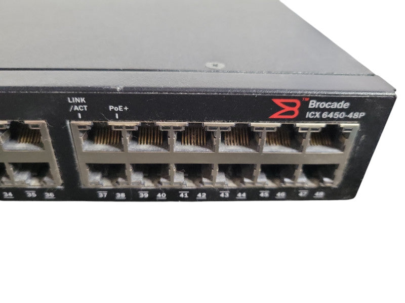 Brocade ICX6450-48 ICX 6450-48p Ethernet Switch, 48-Port Gigabit, 4-Port SFP+ Q!