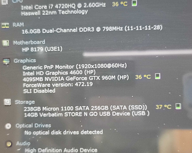 HP Omen | i7-4720HQ| 16GB DDR3| GTX 960M| 256GB SSD | TOUCH SCREEN!  β BudLap