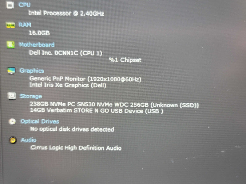 Dell Inspiron 15 3511| i5-1135G7| 16GB DDR4| 256GB SSD  β Lap200