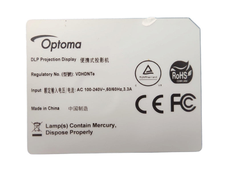 Optoma DH351 DLP HD Projector, Lamp Hour: 37Hrs, No Remote