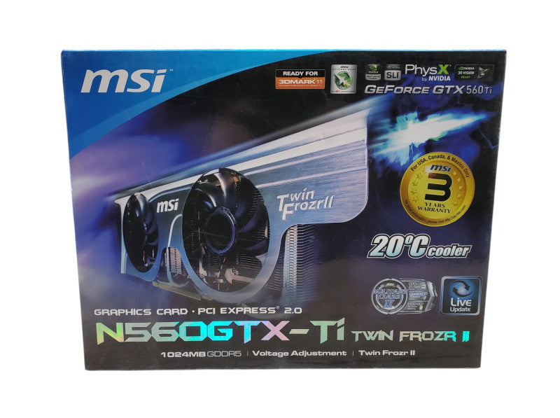 MSI NVIDIA GeForce GTX 560Ti | N560GTX-Ti Twin Frozr II | 1GB GPU