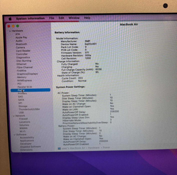 Apple MacBook Air 13" 2017 i5-5350U 8GB RAM 128GB SSD No Power Adapter