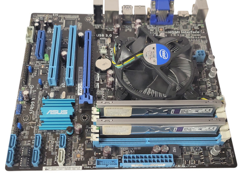 ASUS P8B75-M/CSM Motherboard w/ Core i3-3220 3.30GHz, 8GB RAM, I/O Shield _