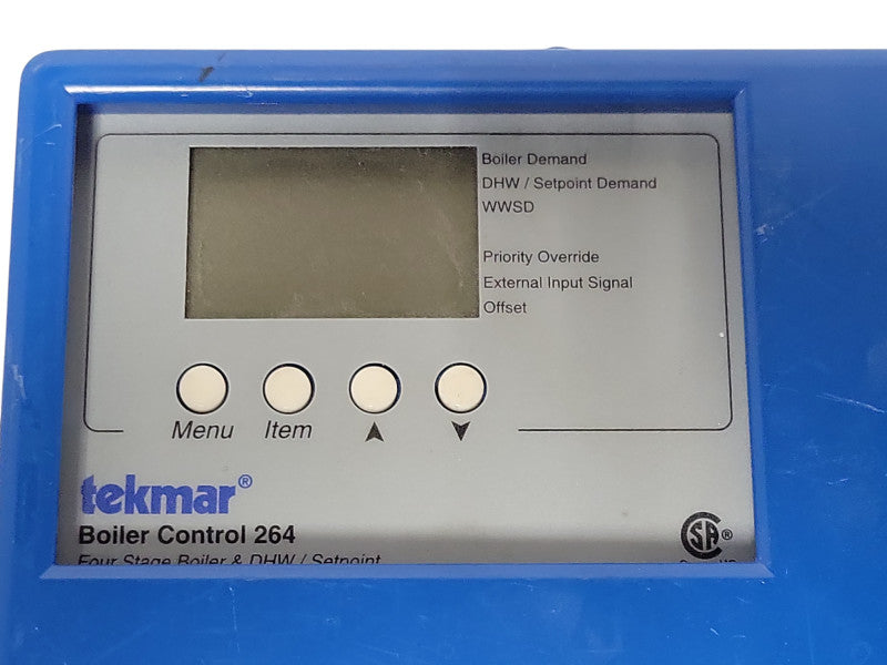 Tekmar boiler control 264 Four Stage Boiler and DHW / Setpoint, READ _