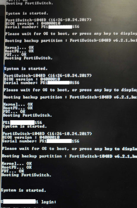 Fortinet FortiSwitch FS-1048D 48x10GE SFP+ 4x40GE, 2x PSU, READ _