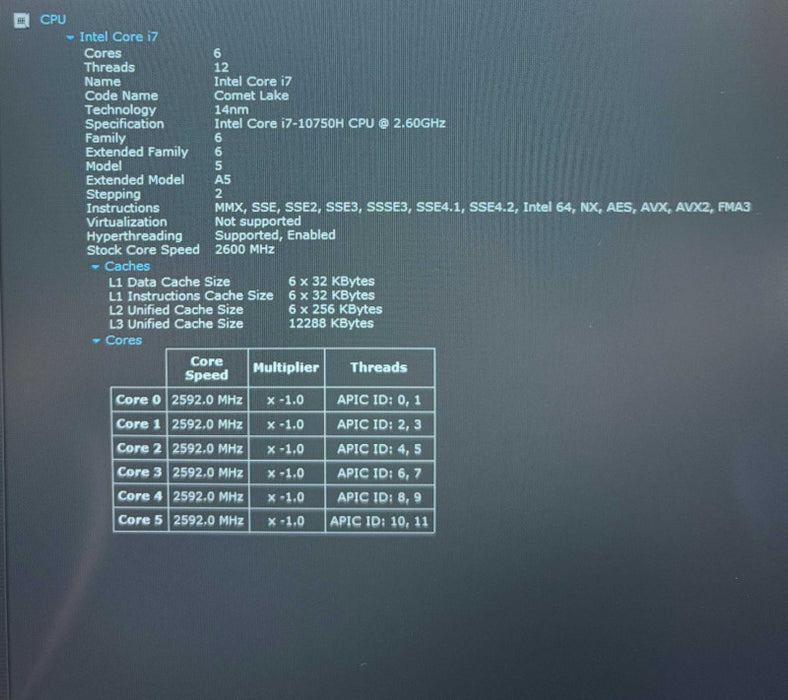 Lenovo ThinkPad P15v i7-10750H@2.6GHz QUADRO P620 4GB GPU 16GB  256SSD READ!  Lap200