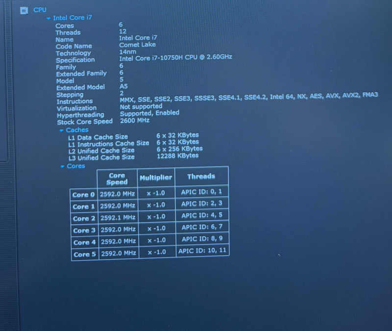 Lenovo ThinkPad P15v i7-10750H QUADRO P620 16GB 256SSD FRENCH KEYBOARD READ!  Lap200