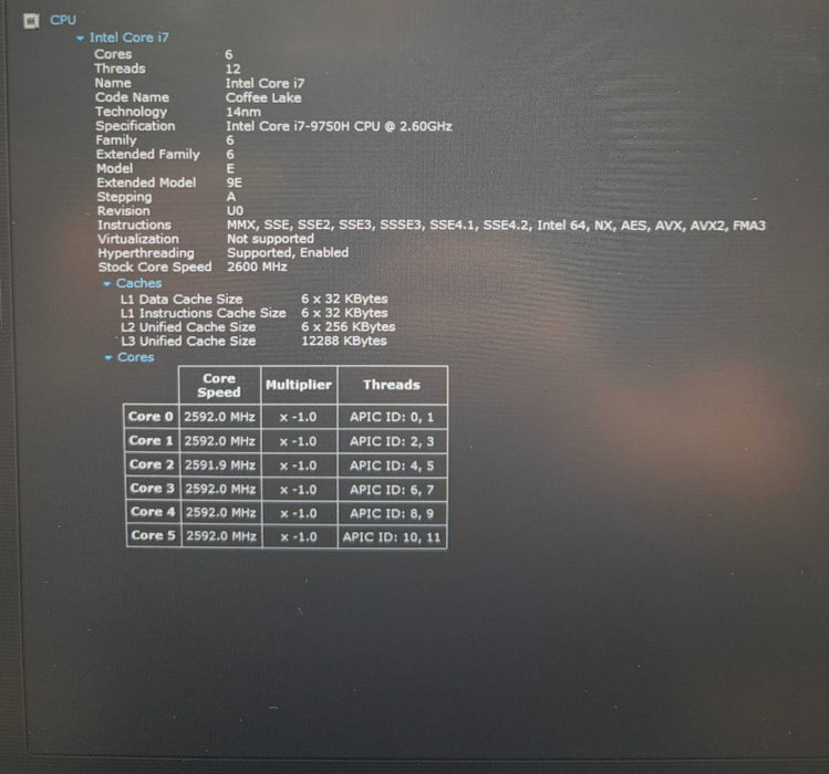 Lenovo ThinkPad P1 i7-9750H QUADRO T1000 16GB RAM 256GB SSD FRENCH KEYBOARD  Lap200