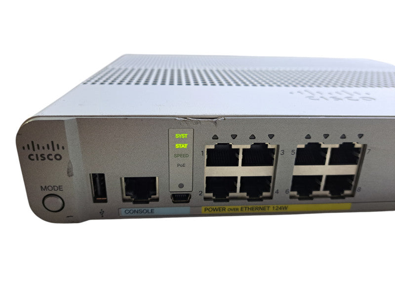 Cisco WS-C2960CX-8PC-L V03 | 8-Port Gigabit PoE 124W Silent Switch w/ 2x SFP