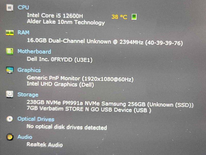 Dell Latitude 5531| i5-12600H| 16GB DDR5| 256GB SSD  β Lap200