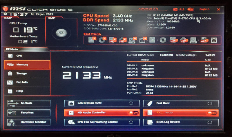 MSI H170 Gaming M3 motherboard | Core i7-6700 | 16GB DDR4 | w/ I/O