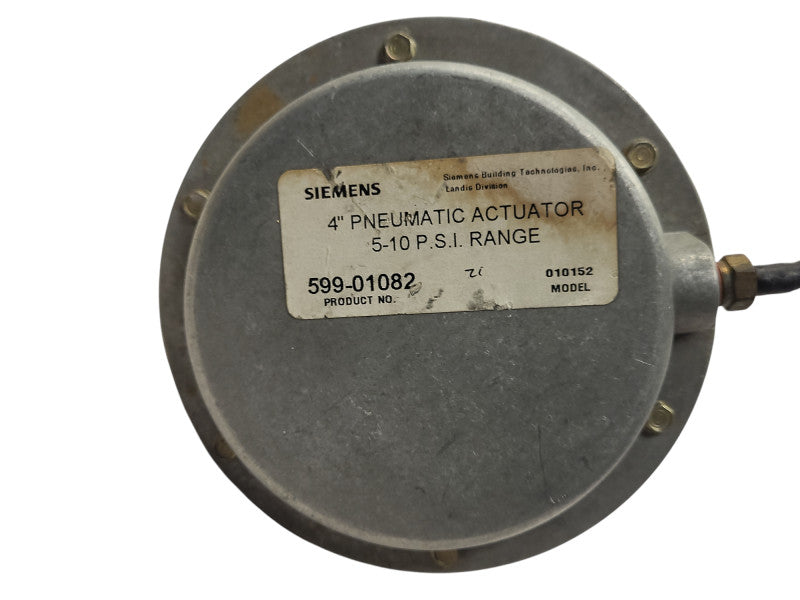 SIEMENS 599-01082 4" PNEUMATIC ACTUATOR 5-10 P.S.I. RANGE NOS READ Q$