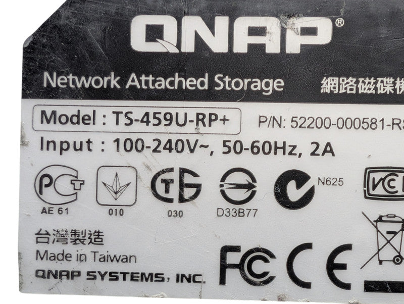 QNAP TS-459U-RP+ 4 Bay NAS with 3x 2TB HDDs installed  -