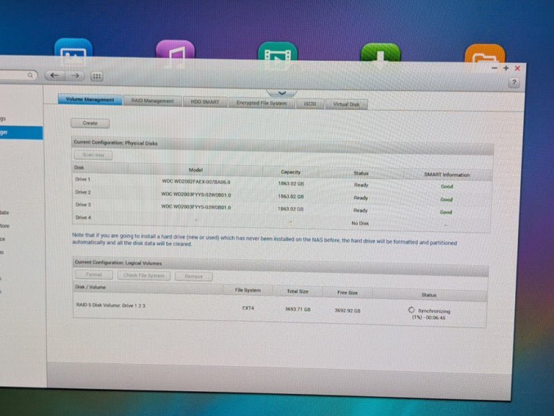 QNAP TS-459U-RP+ 4 Bay NAS with 3x 2TB HDDs installed  -