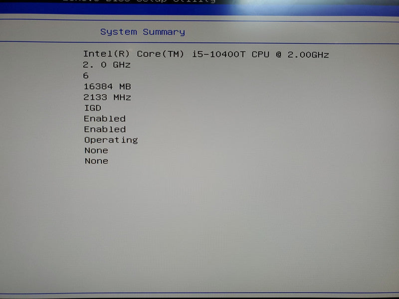 Lenovo ThinkCentre M70q i5-10400T 16GB RAM No HDD