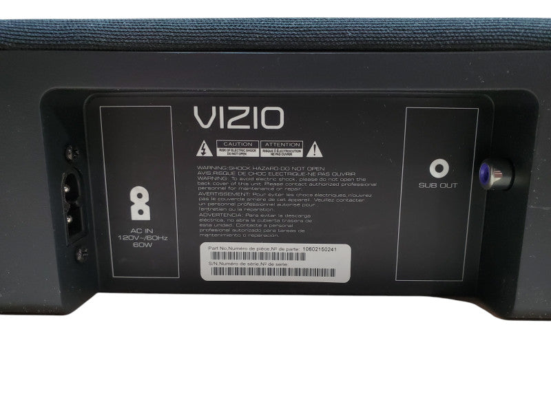 VIZIO SB3820-C6 38-Inch 2.0 Channel Sound Bar | No Remote