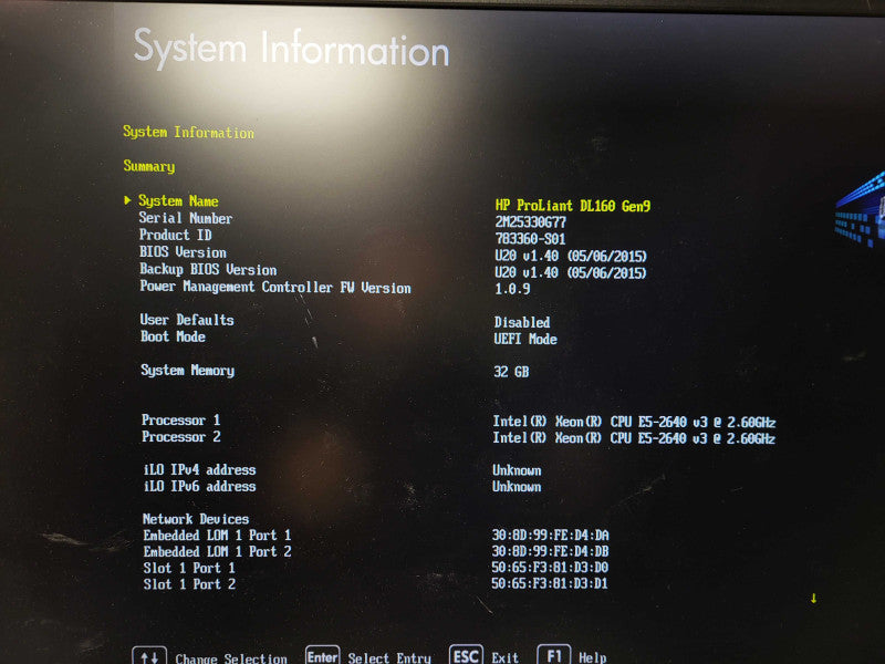 HP DL160 Gen9 1U 8x 2.5" 2x E5-2640 v3 2.6GHz, 32GB DDR4, B140I, P440 $