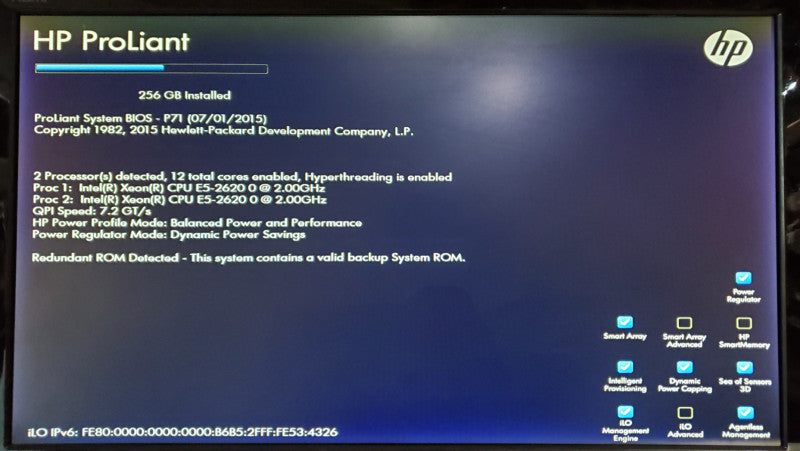 HP ProLiant DL360p Gen8 | 2x E5-2620 0 | 256GB DDR3 | No HDD | P420i