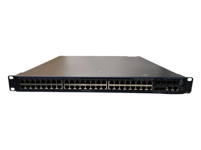 HP JG542A 5500-48G-PoE+-SFP HI switch w/ JD368B & JD360B Module, 2x PSU