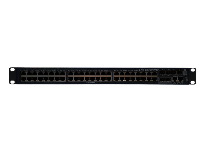 HP JG542A 5500-48G-PoE+-SFP HI switch w/ JD368B & JD360B Module, 2x PSU