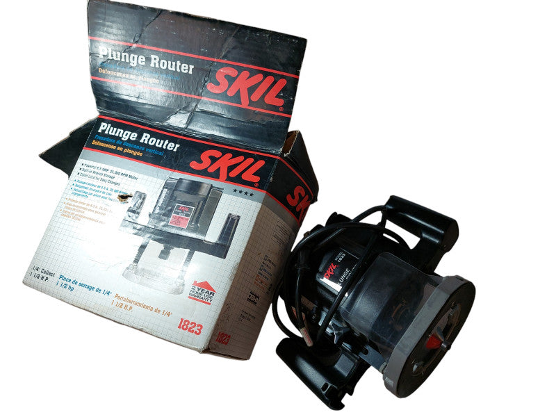 Vintage Skill Plunge Router with Bit & Wrench Model: 1823 Original Box =
