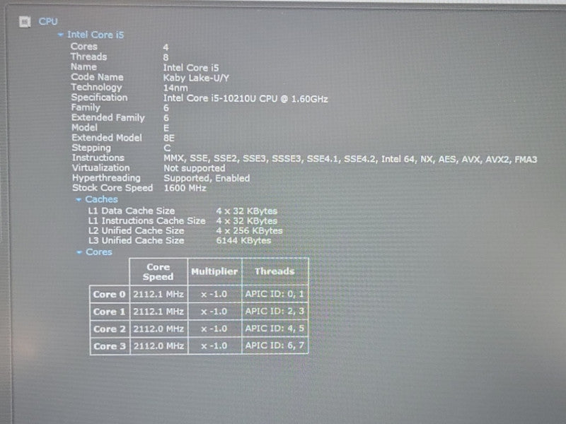 Lenovo ThinkPad E15 20RD005HUS Intel Core i5-10210U @1.60GHz 16GB 256NVMe  - Lap200