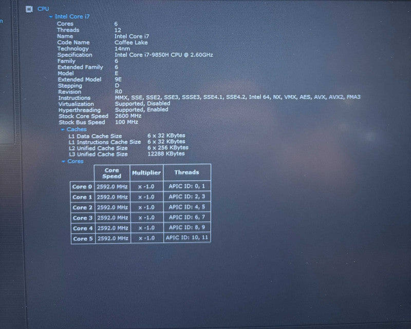 Dell Precision 7540 i7-9850H QUADRO T1000 4GB GPU 32GB RAM 512GB SSD READ  Lap200