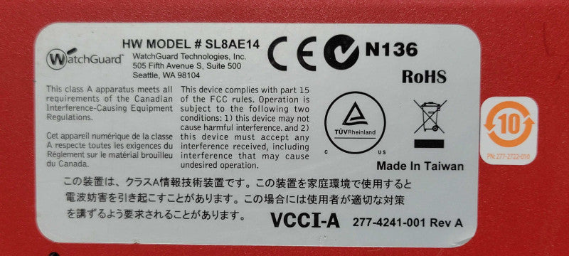 WatchGuard XTM 800 Series SL8AE14 Network Security Firewall, READ _