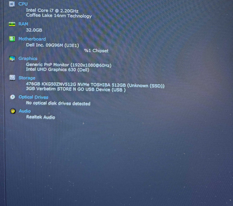 Dell Precision 7730 i7-8750H Intel UHD 630 GPU 32GB RAM 512GB SSD  Lap200